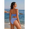 image:imageSUUKSESS Women Sexy High Waisted Bikini Set Cheeky 2 Piece Bandeau Bathing Suit205 Sky Blue Floral