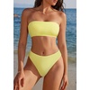 image:imageSUUKSESS Women Sexy High Waisted Bikini Set Cheeky 2 Piece Bandeau Bathing Suit205 YellowSky Blue