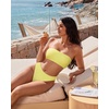 image:imageSUUKSESS Women Sexy High Waisted Bikini Set Cheeky 2 Piece Bandeau Bathing Suit205 YellowSky Blue