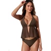 image:imageSUUKSESS Women Sexy Two Piece Tankini Swimsuits Tummy Control Bathing SuitBrown