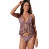 image:imageSUUKSESS Women Sexy Two Piece Tankini Swimsuits Tummy Control Bathing SuitLeopard