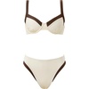 image:imageSUUKSESS Women Color Block Underwire Bikini Sets Cheeky High Cut 2 Piece Swimsuit01 Beige Brown