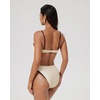 image:imageSUUKSESS Women Color Block Underwire Bikini Sets Cheeky High Cut 2 Piece Swimsuit01 Beige Brown