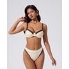 image:imageSUUKSESS Women Color Block Underwire Bikini Sets Cheeky High Cut 2 Piece Swimsuit01 Beige Brown