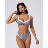 image:imageSUUKSESS Women Color Block Underwire Bikini Sets Cheeky High Cut 2 Piece SwimsuitBlack Gingham