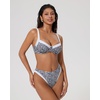 image:imageSUUKSESS Women Color Block Underwire Bikini Sets Cheeky High Cut 2 Piece SwimsuitBlack Gingham