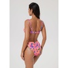 image:imageSUUKSESS Women Color Block Underwire Bikini Sets Cheeky High Cut 2 Piece SwimsuitPink Flora