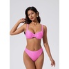 image:imageSUUKSESS Women Color Block Underwire Bikini Sets Cheeky High Cut 2 Piece SwimsuitPink Gingham