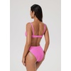 image:imageSUUKSESS Women Color Block Underwire Bikini Sets Cheeky High Cut 2 Piece SwimsuitPink Gingham