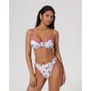 image:imageSUUKSESS Women Color Block Underwire Bikini Sets Cheeky High Cut 2 Piece SwimsuitRed Flora