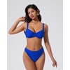 image:imageSUUKSESS Women Color Block Underwire Bikini Sets Cheeky High Cut 2 Piece SwimsuitRoyal Blue