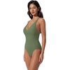 image:imageSUUKSESS Women Sexy Low Back One Piece Swimsuit Slimming Tummy Control Bathing Suit180 Army Green
