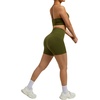 image:imageSUUKSESS Women Y Back Sports Bra Crossover Biker Shorts Seamless Ribbed Workout Set