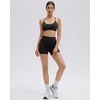 image:imageSUUKSESS Workout Sets for Women Y Back Sports Top Padded Racerback Yoga Crop Tank High Waisted Bike Short with PocketsBlack