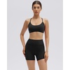 image:imageSUUKSESS Workout Sets for Women Y Back Sports Top Padded Racerback Yoga Crop Tank High Waisted Bike Short with PocketsBlack
