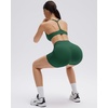 image:imageSUUKSESS Workout Sets for Women Y Back Sports Top Padded Racerback Yoga Crop Tank High Waisted Bike Short with PocketsDark Green