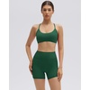 image:imageSUUKSESS Workout Sets for Women Y Back Sports Top Padded Racerback Yoga Crop Tank High Waisted Bike Short with PocketsDark Green