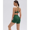 image:imageSUUKSESS Workout Sets for Women Y Back Sports Top Padded Racerback Yoga Crop Tank High Waisted Bike Short with PocketsDark Green