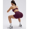 image:imageSUUKSESS Workout Sets for Women Y Back Sports Top Padded Racerback Yoga Crop Tank High Waisted Bike Short with PocketsMaroon