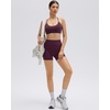 image:imageSUUKSESS Workout Sets for Women Y Back Sports Top Padded Racerback Yoga Crop Tank High Waisted Bike Short with PocketsMaroon