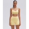 image:imageSUUKSESS Workout Sets for Women Y Back Sports Top Padded Racerback Yoga Crop Tank High Waisted Bike Short with PocketsPale Yellow