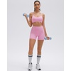 image:imageSUUKSESS Workout Sets for Women Y Back Sports Top Padded Racerback Yoga Crop Tank High Waisted Bike Short with PocketsPink