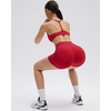 image:imageSUUKSESS Workout Sets for Women Y Back Sports Top Padded Racerback Yoga Crop Tank High Waisted Bike Short with PocketsRed