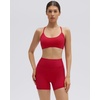 image:imageSUUKSESS Workout Sets for Women Y Back Sports Top Padded Racerback Yoga Crop Tank High Waisted Bike Short with PocketsRed