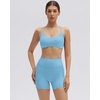 image:imageSUUKSESS Workout Sets for Women Y Back Sports Top Padded Racerback Yoga Crop Tank High Waisted Bike Short with PocketsSky Blue