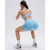 image:imageSUUKSESS Workout Sets for Women Y Back Sports Top Padded Racerback Yoga Crop Tank High Waisted Bike Short with PocketsSky Blue