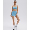 image:imageSUUKSESS Workout Sets for Women Y Back Sports Top Padded Racerback Yoga Crop Tank High Waisted Bike Short with PocketsSky Blue