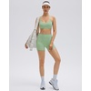 image:imageSUUKSESS Workout Sets for Women Y Back Sports Top Padded Racerback Yoga Crop Tank High Waisted Bike Short with PocketsTender Green