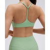 image:imageSUUKSESS Workout Sets for Women Y Back Sports Top Padded Racerback Yoga Crop Tank High Waisted Bike Short with PocketsTender Green