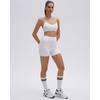 image:imageSUUKSESS Workout Sets for Women Y Back Sports Top Padded Racerback Yoga Crop Tank High Waisted Bike Short with PocketsWhite