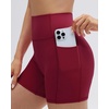 image:imageSUUKSESS Workout Sets for Women Y Back Sports Top Padded Racerback Yoga Crop Tank High Waisted Bike Short with PocketsWine Red