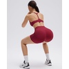 image:imageSUUKSESS Workout Sets for Women Y Back Sports Top Padded Racerback Yoga Crop Tank High Waisted Bike Short with PocketsWine Red