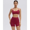 image:imageSUUKSESS Workout Sets for Women Y Back Sports Top Padded Racerback Yoga Crop Tank High Waisted Bike Short with PocketsWine Red