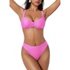 image:imageSUUKSESS Women Color Block Underwire Bikini Sets Cheeky High Cut 2 Piece SwimsuitPink Gingham