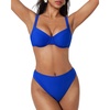 image:imageSUUKSESS Women Color Block Underwire Bikini Sets Cheeky High Cut 2 Piece SwimsuitRoyal Blue