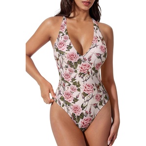 image:imageSUUKSESS Women Sexy Low Back One Piece Swimsuit Slimming Tummy Control Bathing Suit180 Thorny Rose