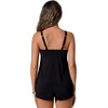 image:imageSUUKSESS Women Ruffle Mesh Tankini Swimsuit Tummy Control Bathing Suit with ShortsBlack