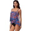 image:imageSUUKSESS Women Tummy Control Tankini Swimsuit Ruffle High Waisted Bathing Suit186 Blue Red Floral