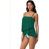 image:imageSUUKSESS Women Tummy Control Tankini Swimsuit Ruffle High Waisted Bathing Suit186 Green Leaf