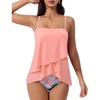 image:imageSUUKSESS Women Tummy Control Tankini Swimsuit Ruffle High Waisted Bathing Suit186 Pink Floral
