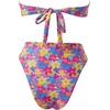 image:imageSUUKSESS Women Bandeau O Ring Bikini Sets Tie Back High Waisted 2 Piece Swimsuit01pink Floral