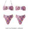 image:imageSUUKSESS Women Bandeau O Ring Bikini Sets Tie Back High Waisted 2 Piece Swimsuit01pink Floral
