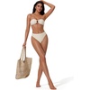 image:imageSUUKSESS Women Bandeau O Ring Bikini Sets Tie Back High Waisted 2 Piece SwimsuitBeige