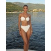 image:imageSUUKSESS Women Bandeau O Ring Bikini Sets Tie Back High Waisted 2 Piece SwimsuitBeige