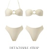 image:imageSUUKSESS Women Bandeau O Ring Bikini Sets Tie Back High Waisted 2 Piece SwimsuitBeige
