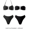 image:imageSUUKSESS Women Bandeau O Ring Bikini Sets Tie Back High Waisted 2 Piece SwimsuitBlack